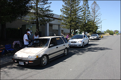 white civi wagon at 1st checkpoint